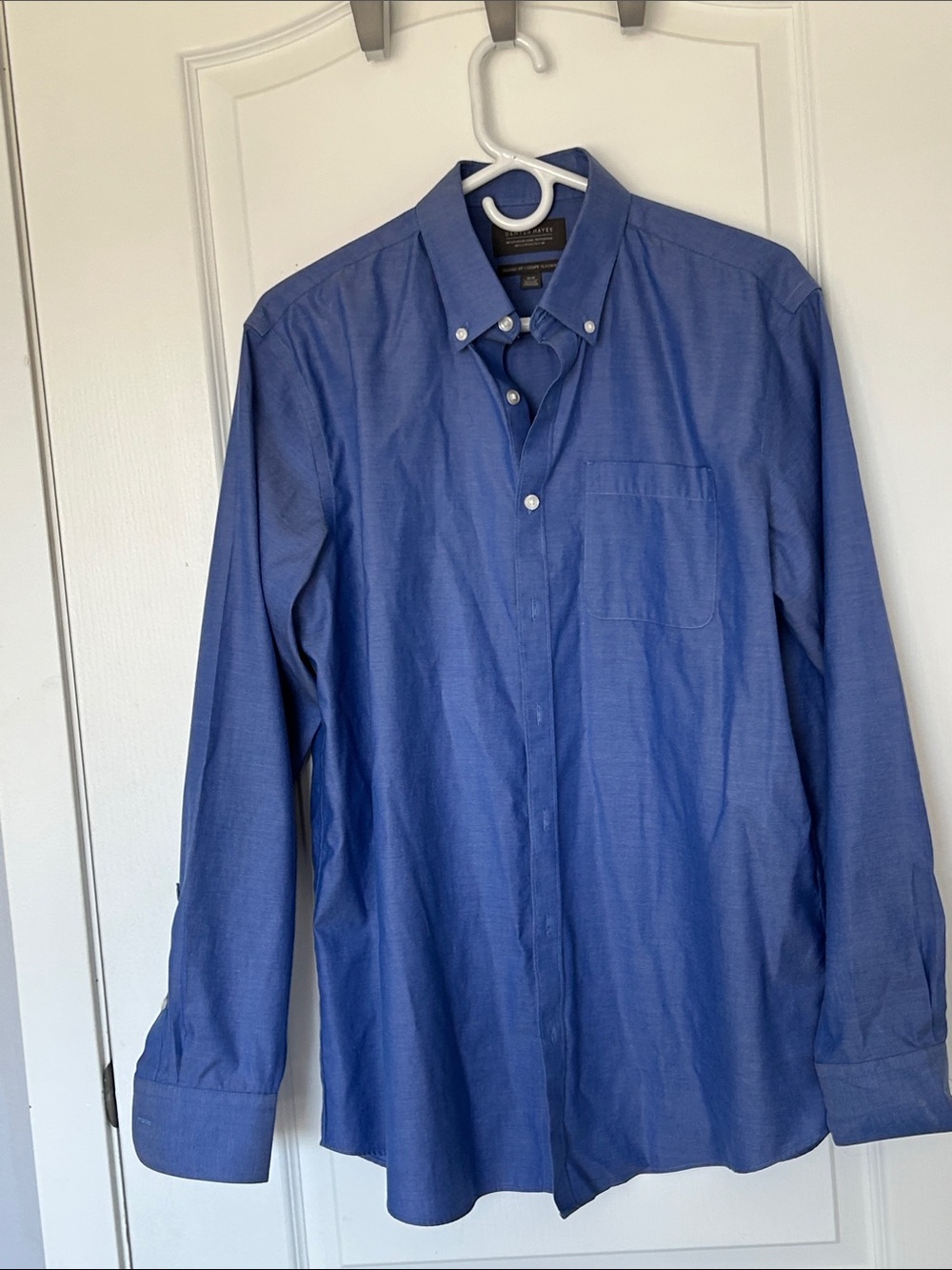 Denver Hayes Men's Royal Blue Button-Down Dress Shirt Size M